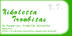nikoletta trombitas business card